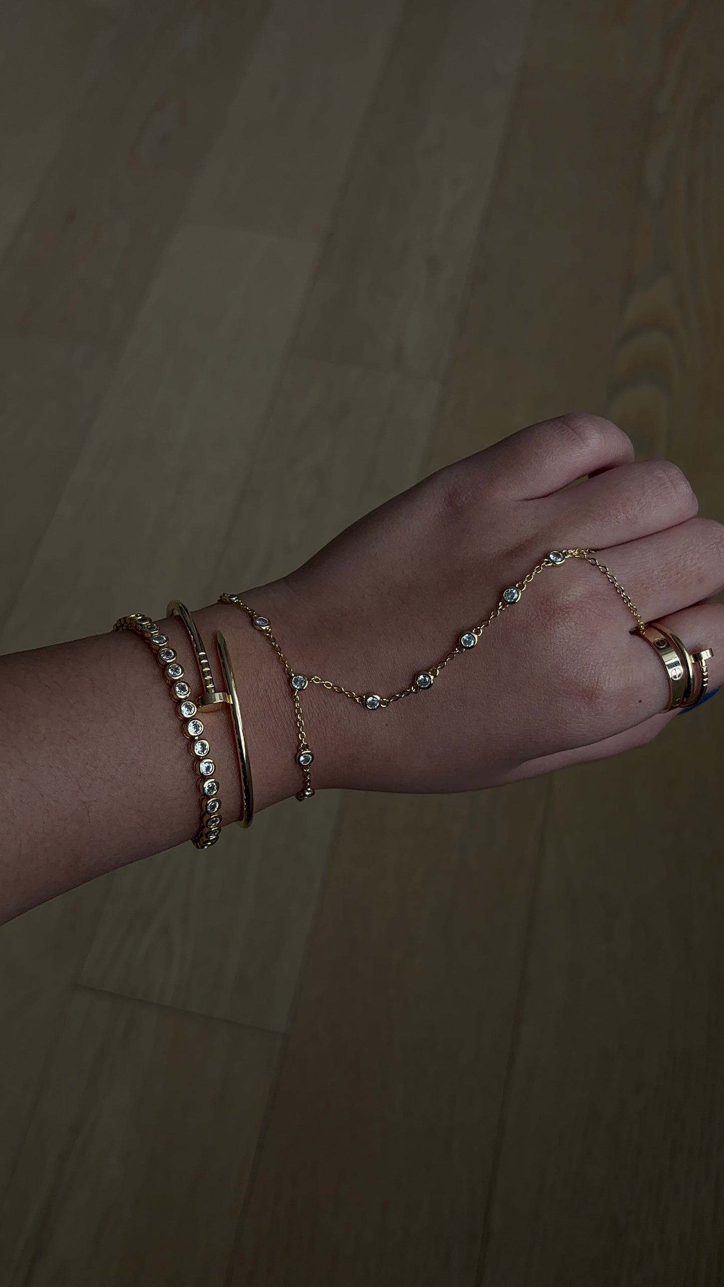 Iced Bezel Gold Bracelet