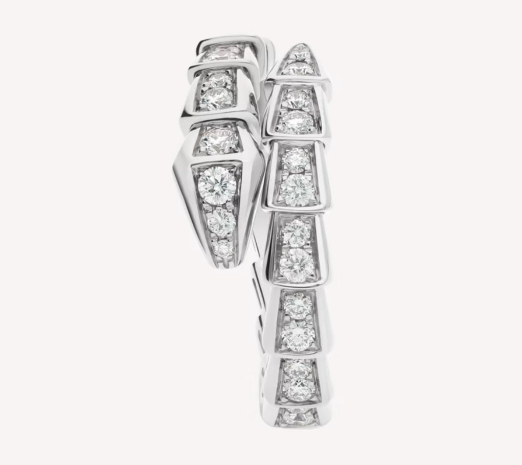 Snake Silver Pave Ring