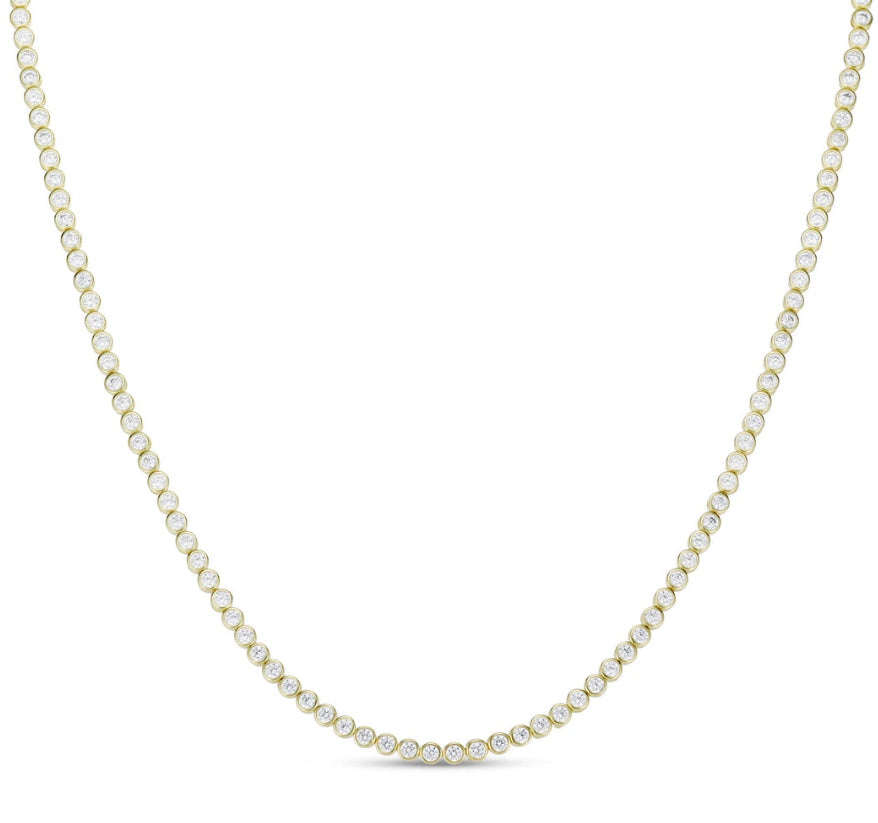 Gold Bezel Set Necklace