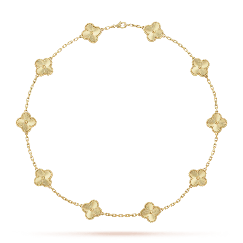 Gold Lux Cleef Necklace