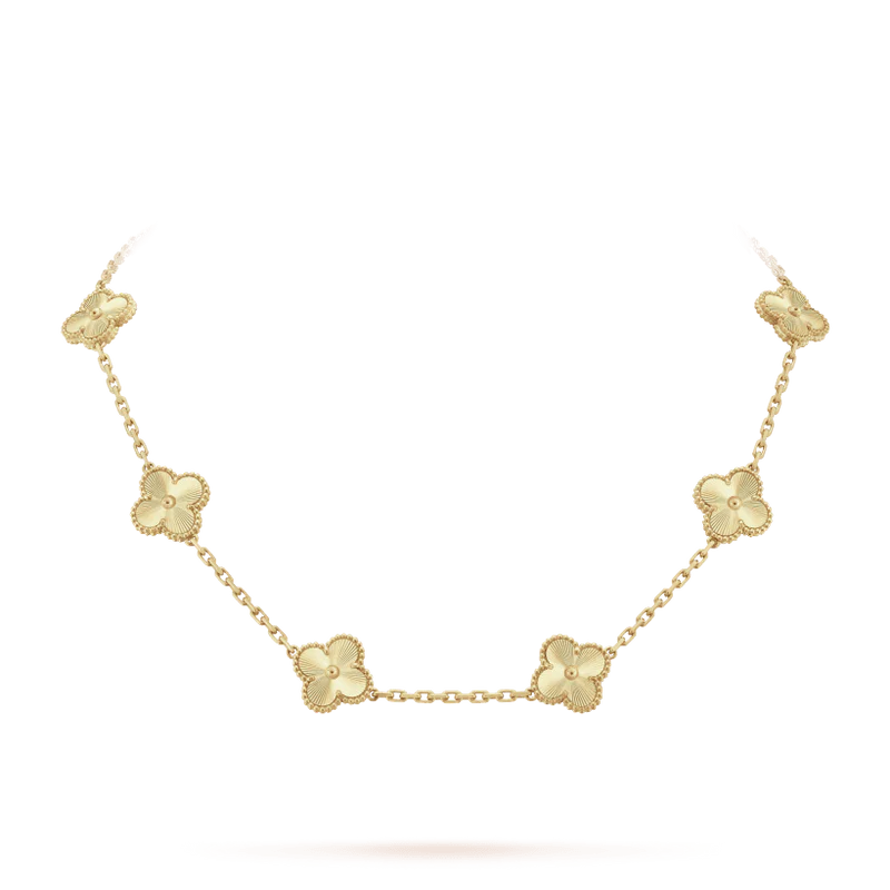 Gold Lux Cleef Necklace