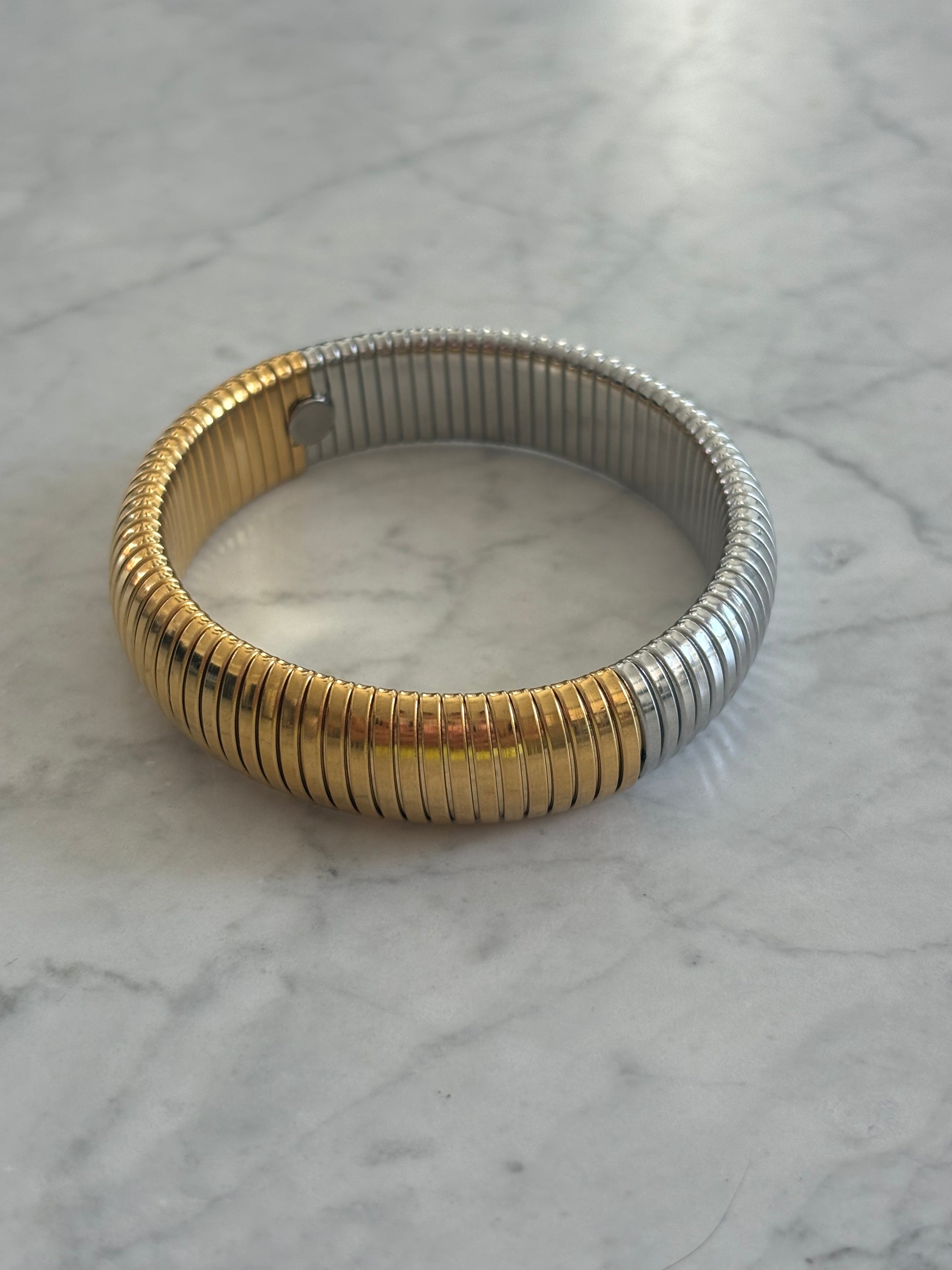 Chunky Double Tone Bangle