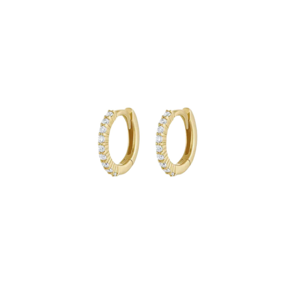 Mini Pave Huggie Earrings