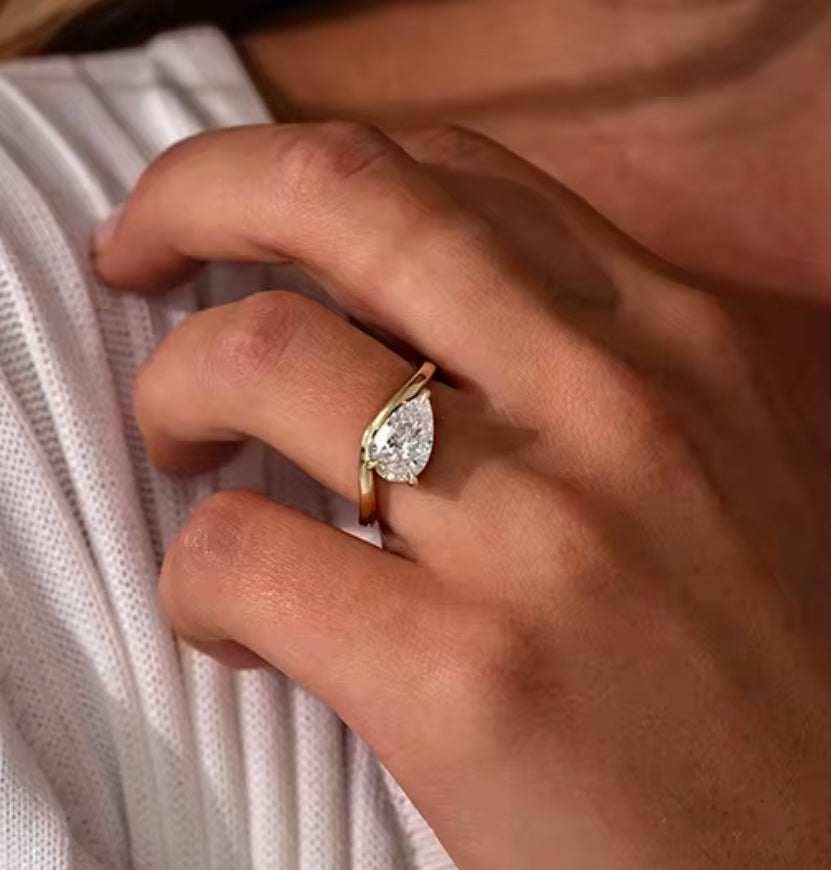 Floating Pear Ring