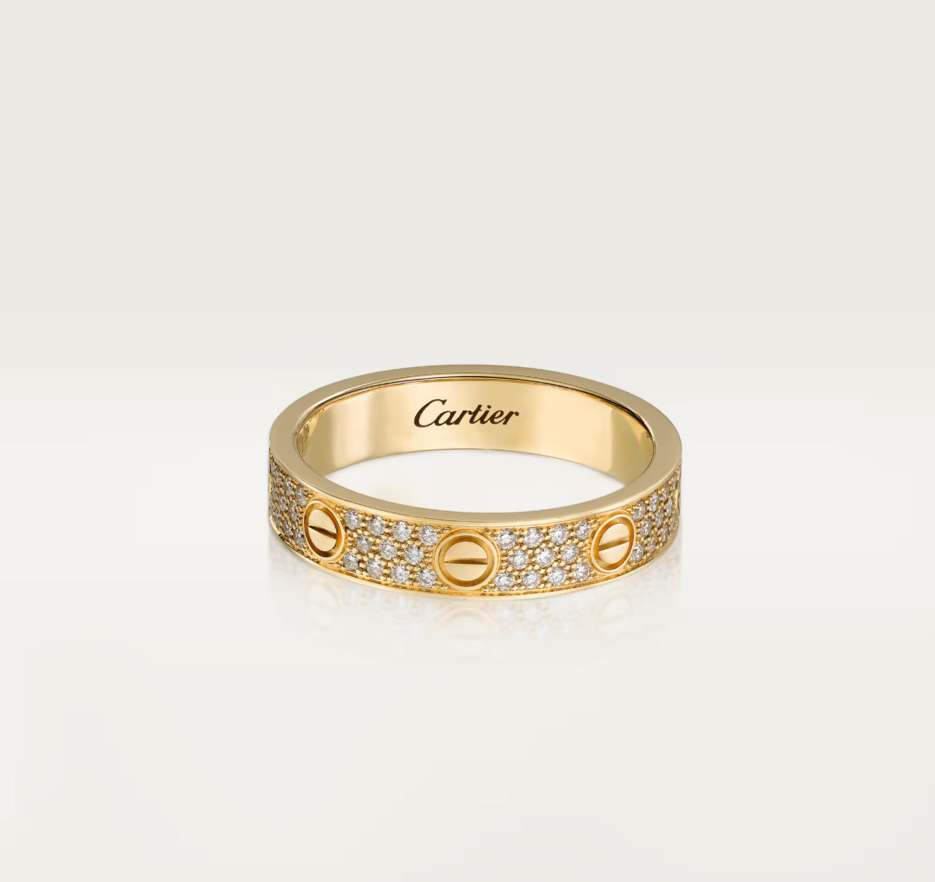 Gold Screw Pave Ring