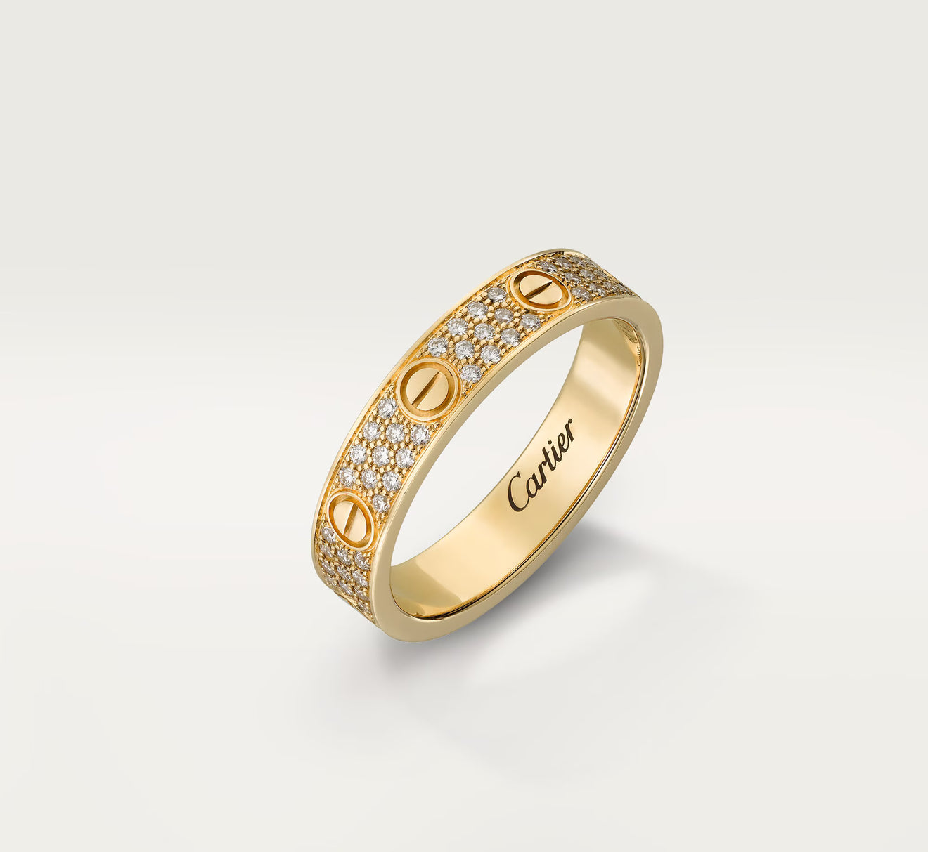 Gold Screw Pave Ring