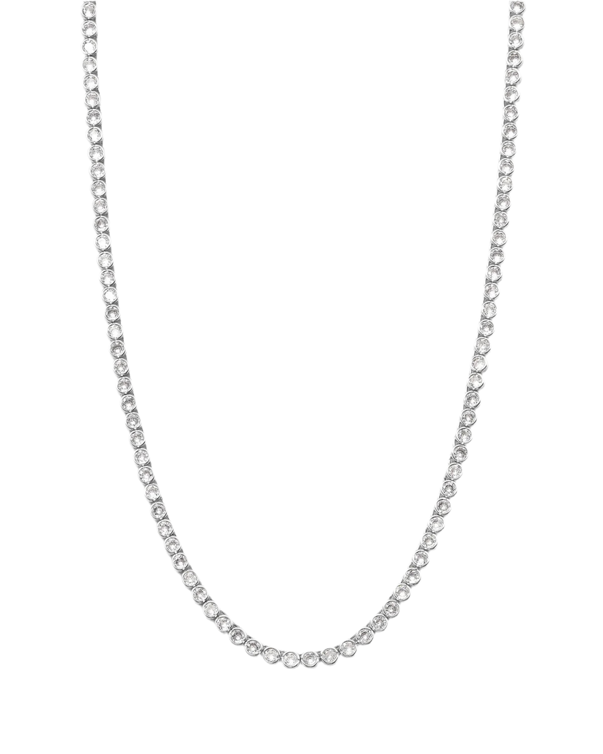 Silver Bezel Set Necklace