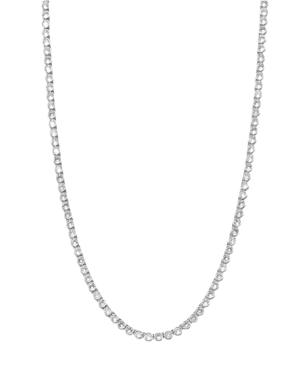 Silver Bezel Set Necklace