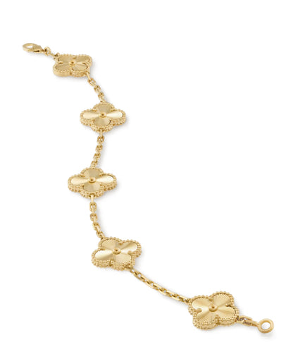 5 Clover Gold Cleef Bracelet