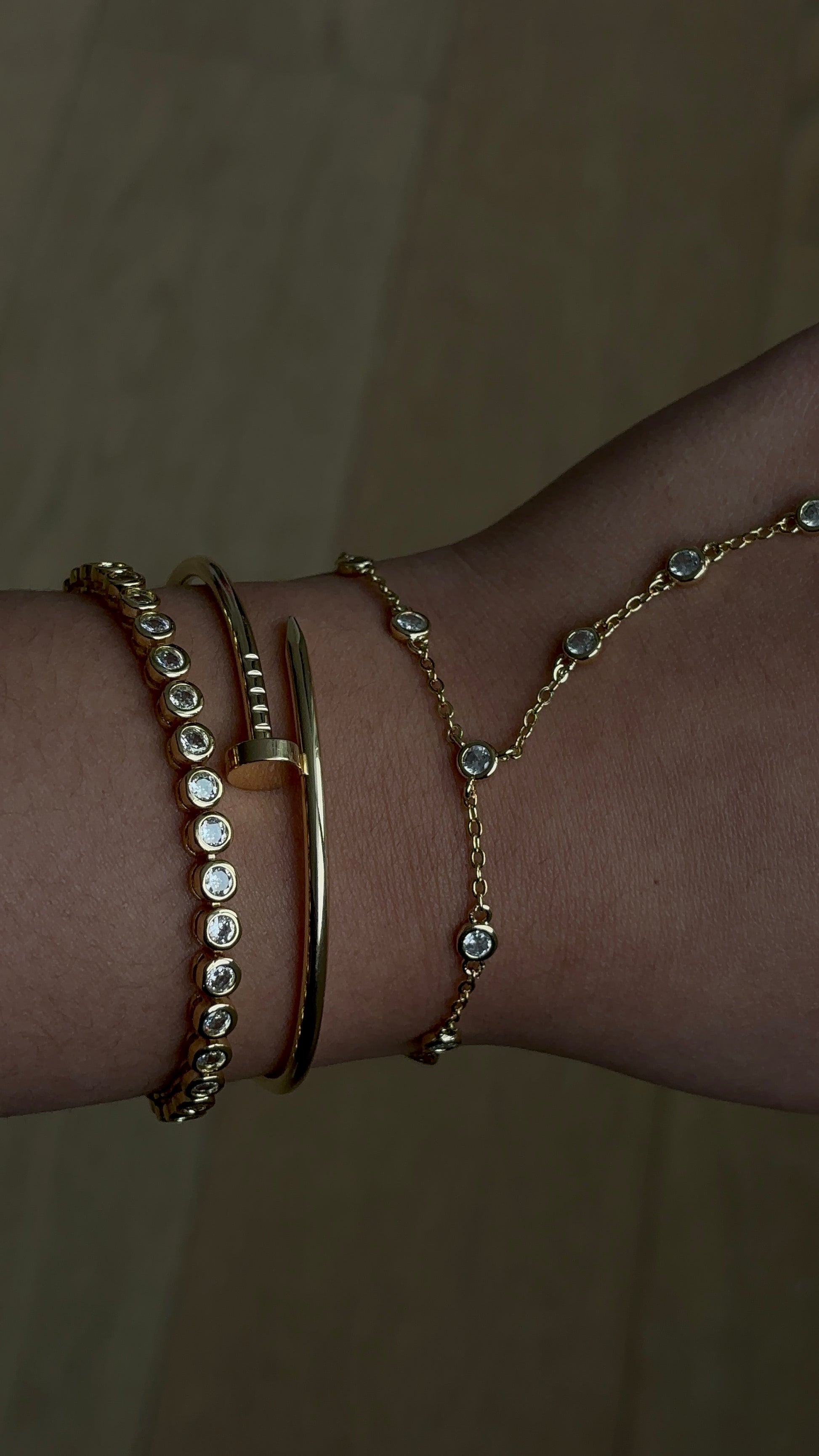 Iced Bezel Gold Bracelet