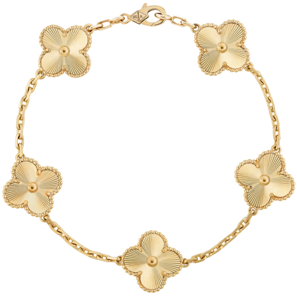 5 Clover Gold Cleef Bracelet