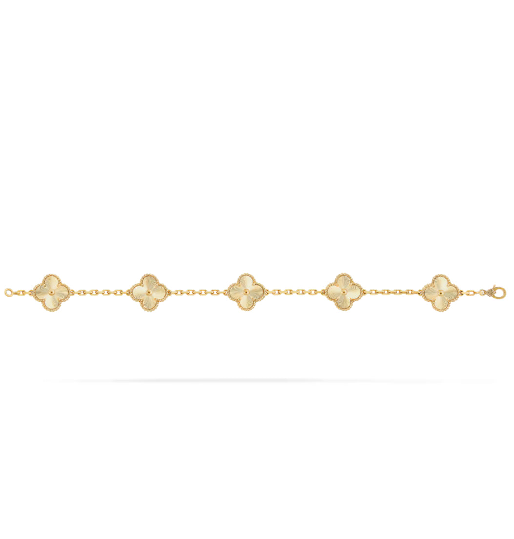 5 Clover Gold Cleef Bracelet