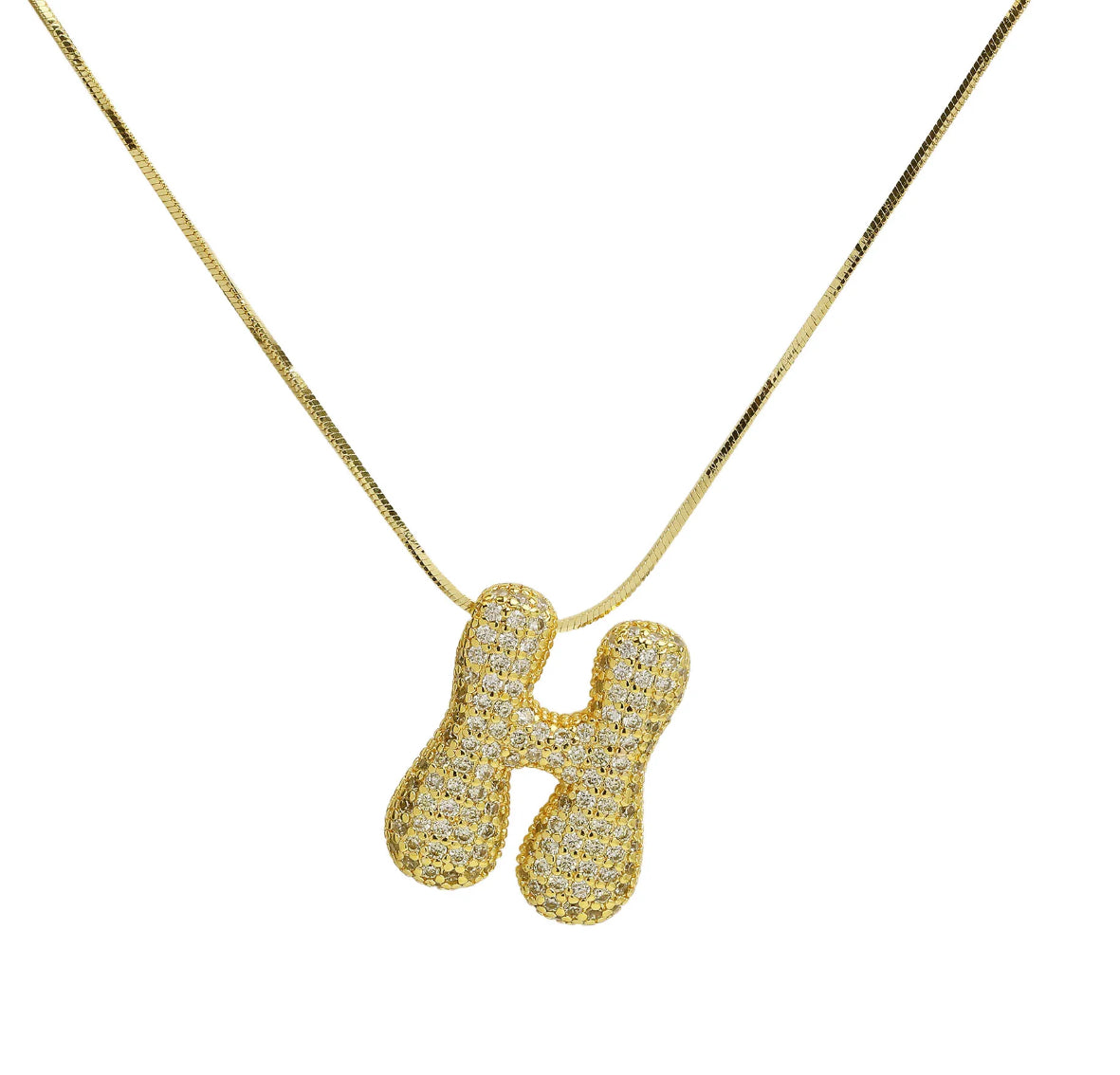 Relaxed Iced Initial Necklace