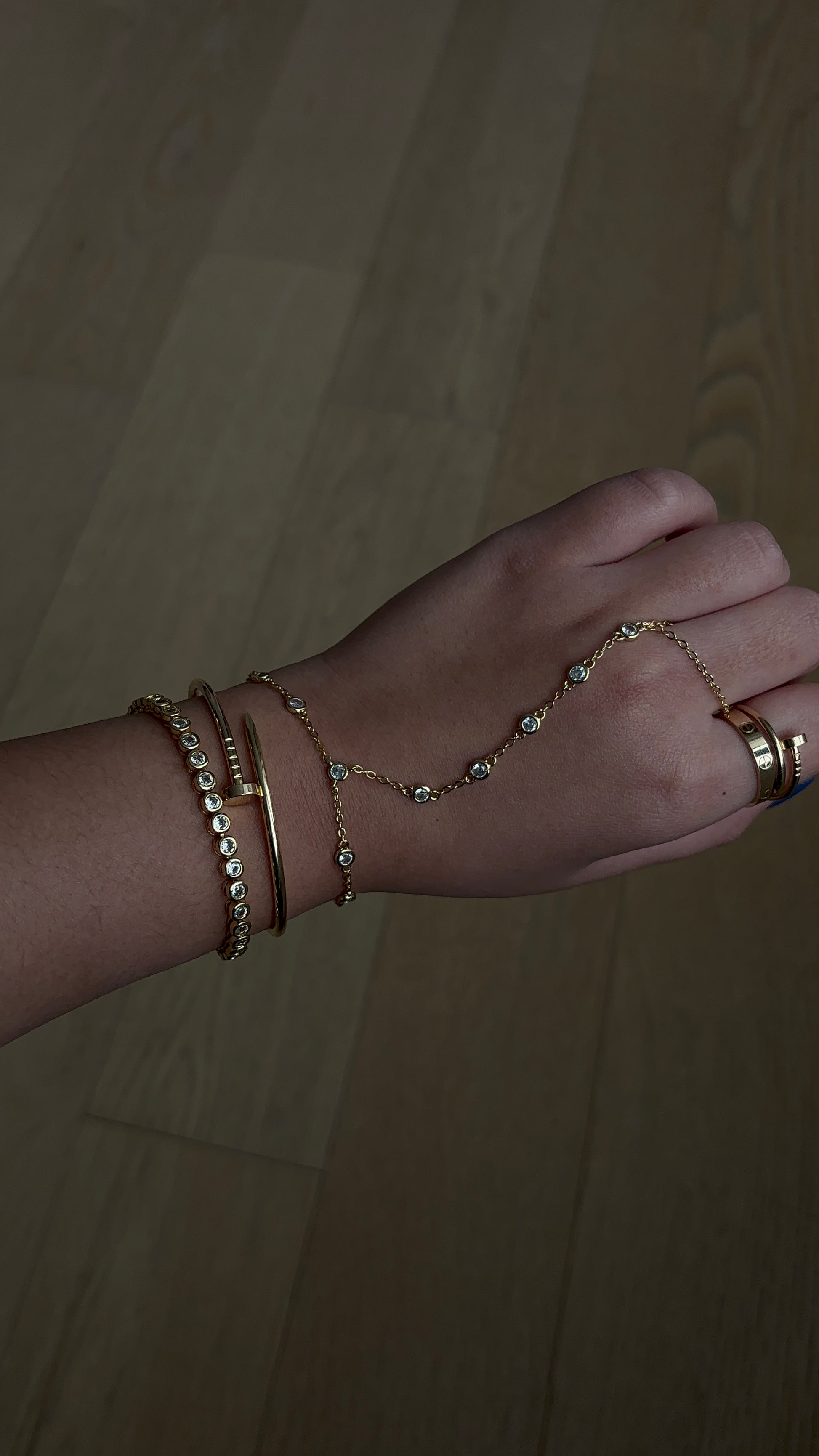 Iced Bezel Gold Bracelet
