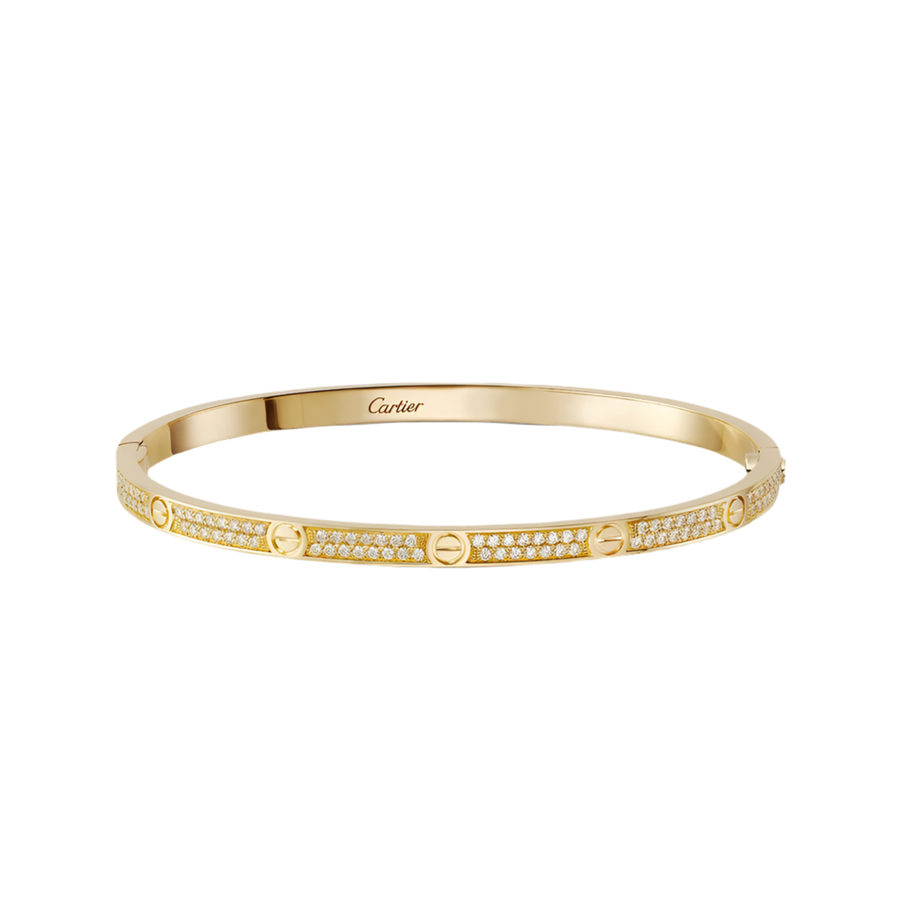 Thin Diamond Screw Bracelet Gold