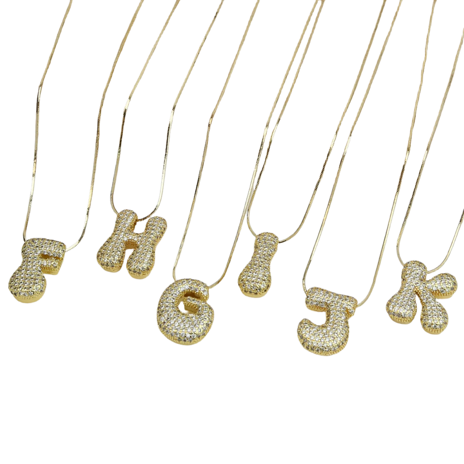 Relaxed Iced Initial Necklace