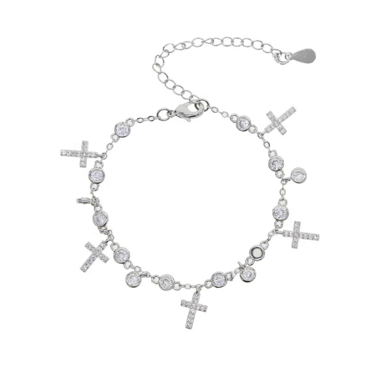 Dainty Cross Charm Bracelet