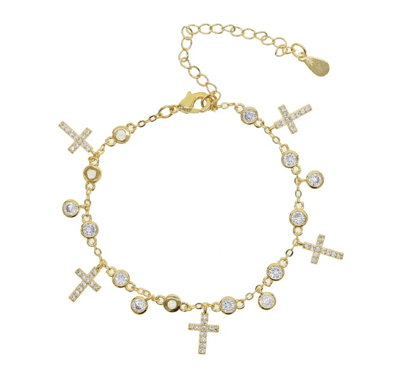 Dainty Cross Charm Bracelet