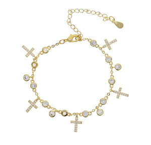 Dainty Cross Charm Bracelet
