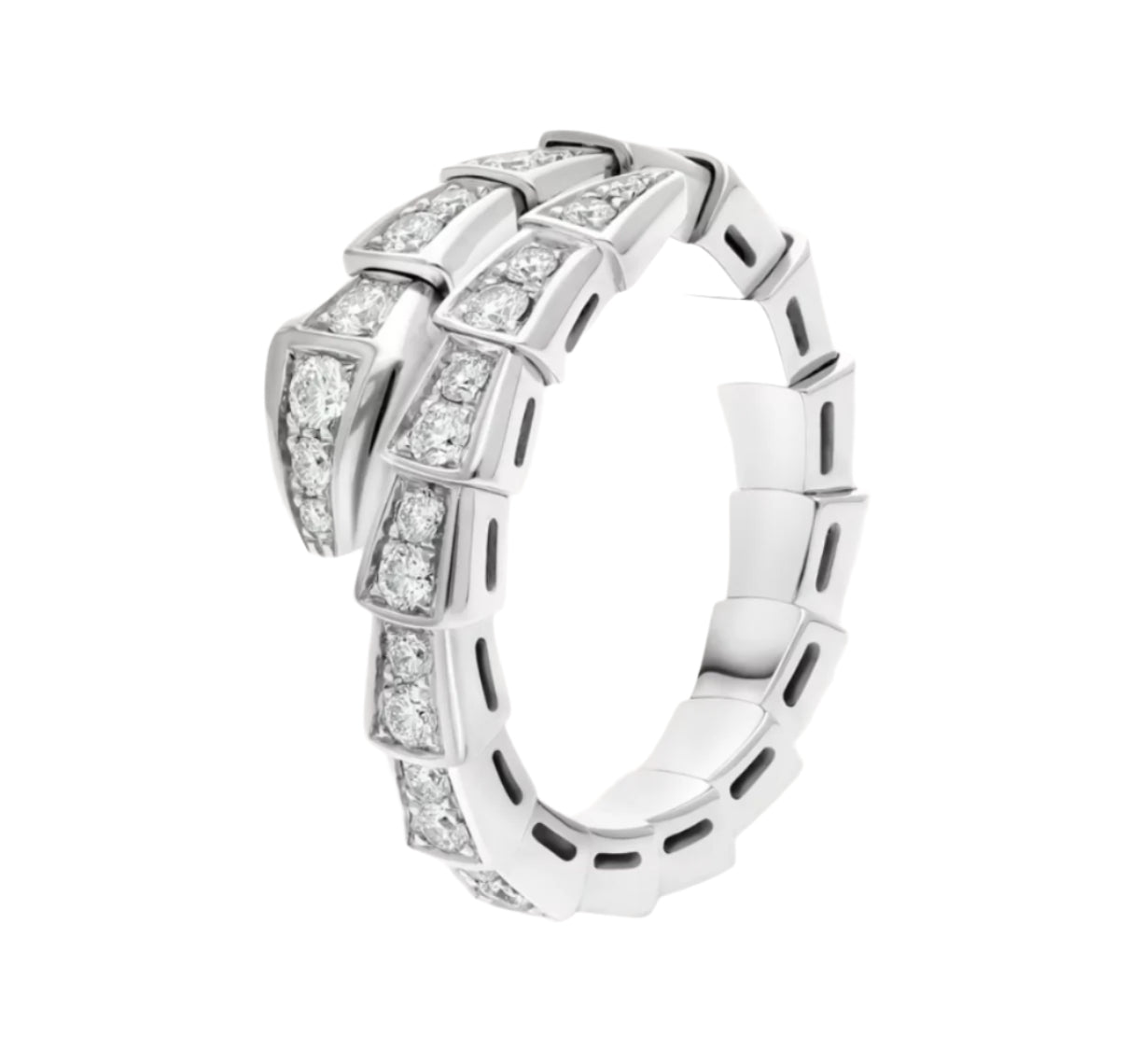 Snake Silver Pave Ring