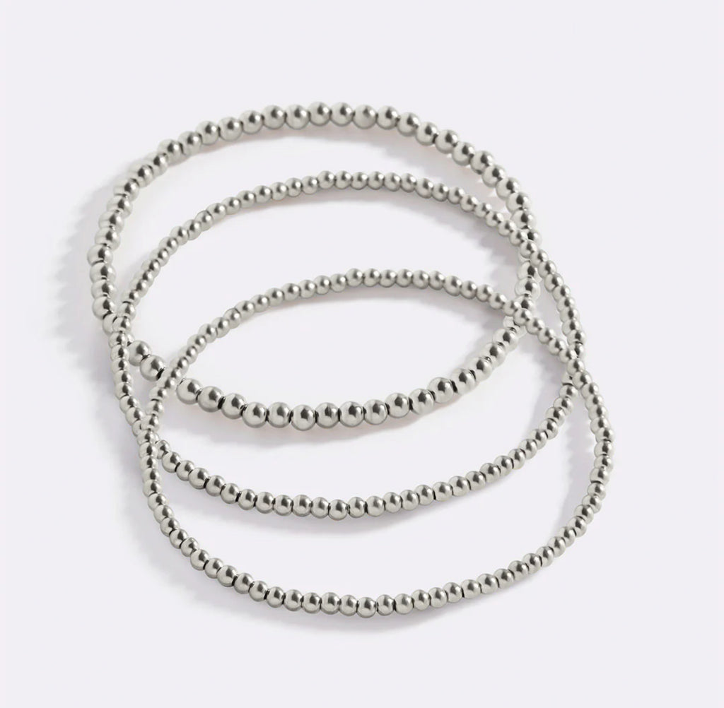 Silver Beaded Bracelets