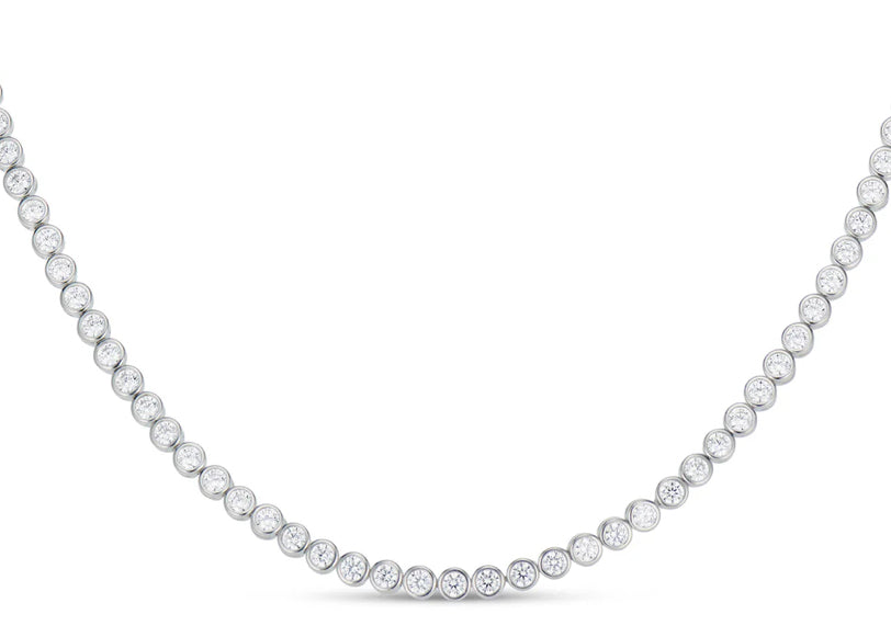 Silver Bezel Set Necklace