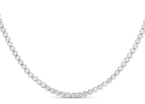 Silver Bezel Set Necklace