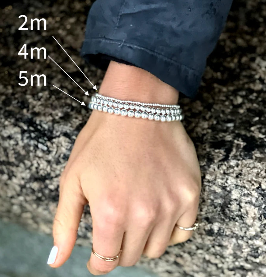 Silver Beaded Bracelets
