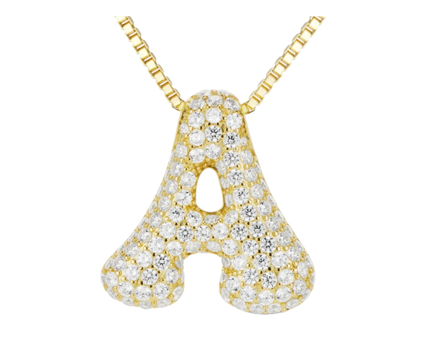 Large Iced Out Initial Necklace