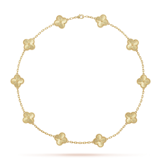 Gold Lux Cleef Necklace