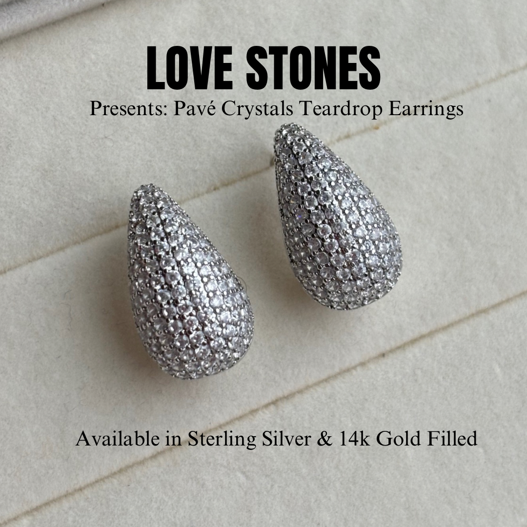 Pavé Crystal Teardrop Earrings