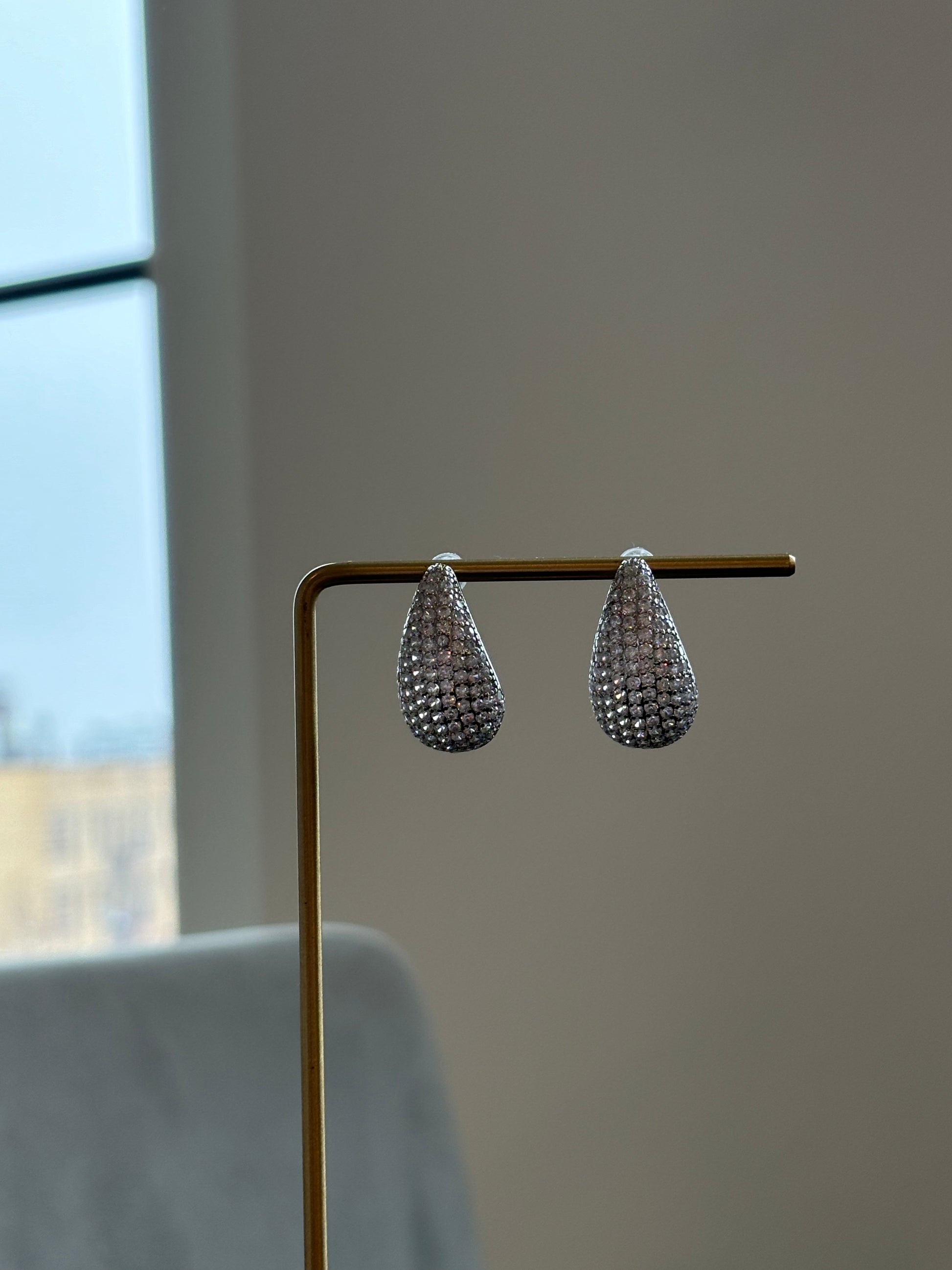Pavé Crystal Teardrop Earrings