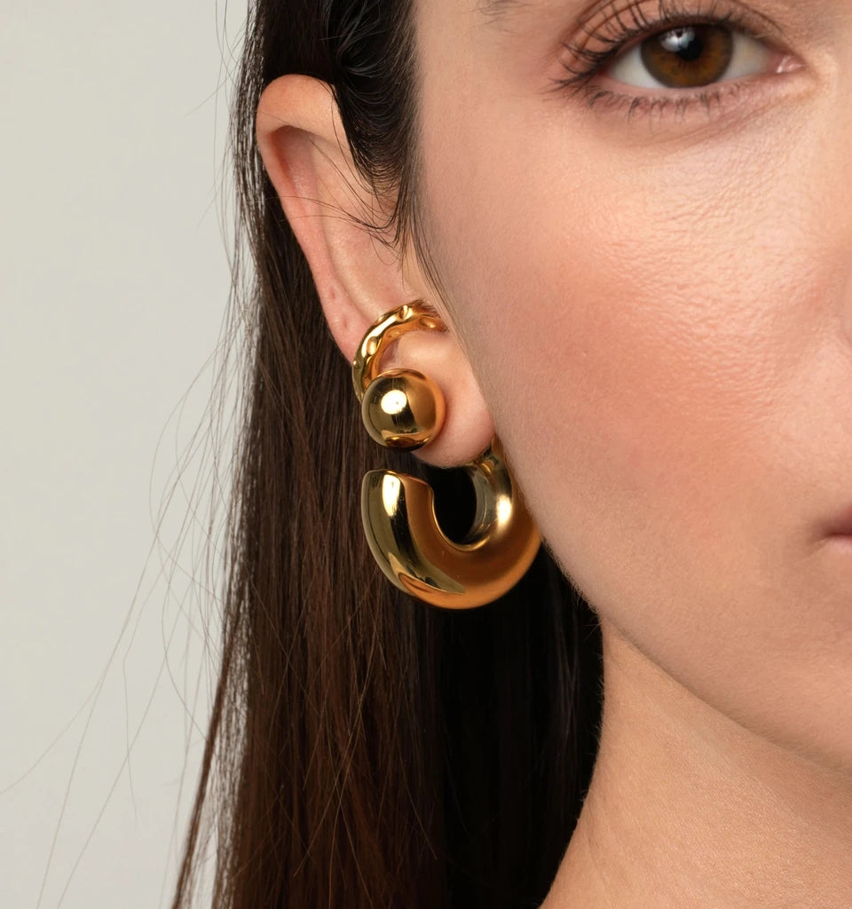 Reversible Gold Hoops