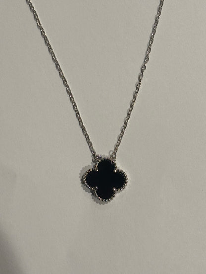 Silver/Black Cleef Necklace