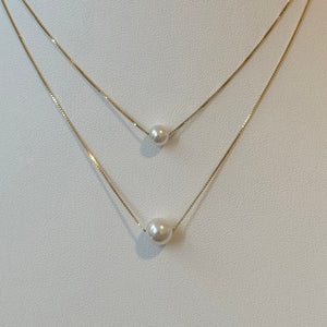 Gold Dainty Pearl Necklace