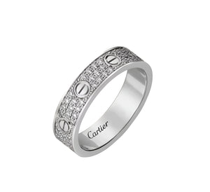 Silver Pave Screw Ring